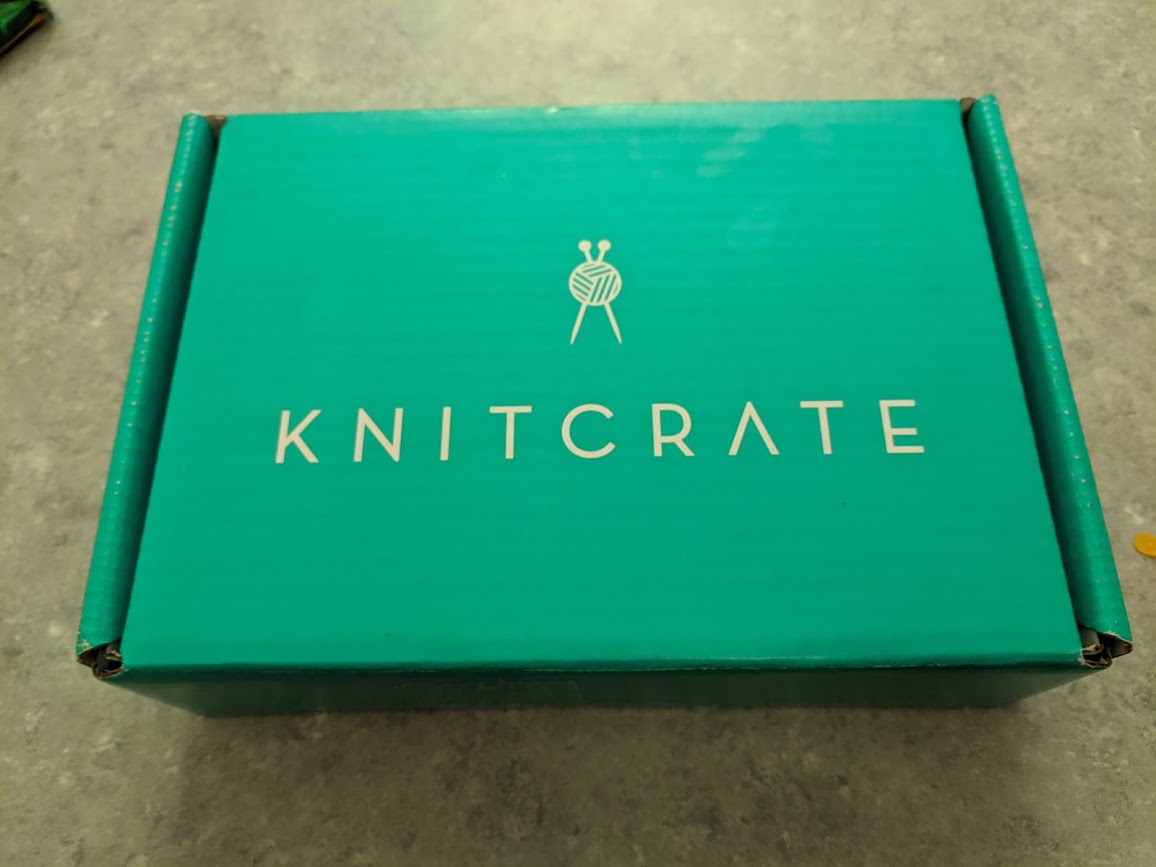 My first Knitcrate, the lovely turquoise box.